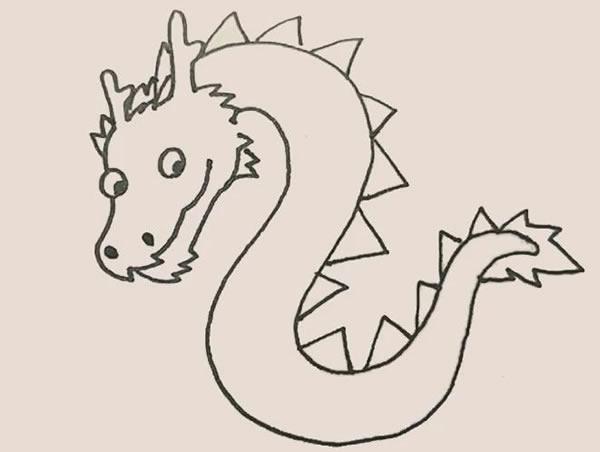 中国龙简笔画,彩色画法步骤图解教程