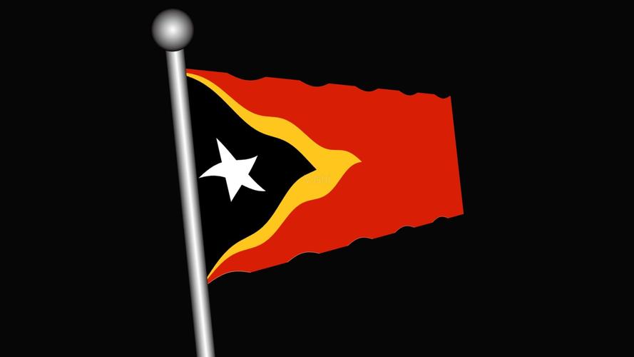 东帝汶国旗旗帜飘飘_1920x1080_高清视频素材下载(:)