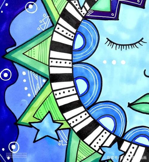 儿童画教程|冷暖色的对比《太阳和月亮的拥抱》