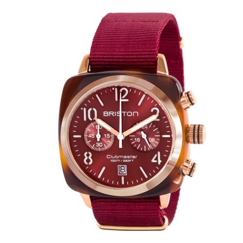 购客briston法国运动时尚手表石英玳瑁女好运流行40毫米金圈红色易购