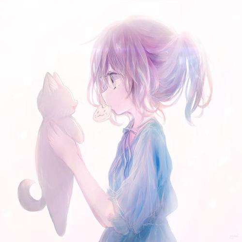 动漫壁纸 适合做头像的冷色调loli 空灵感十足 画师小猫まり