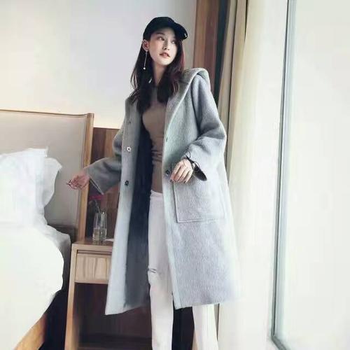大帽子羊绒大衣 真毛球 巫师服 超柔软