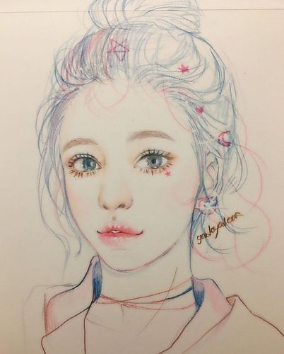 彩铅人物头像