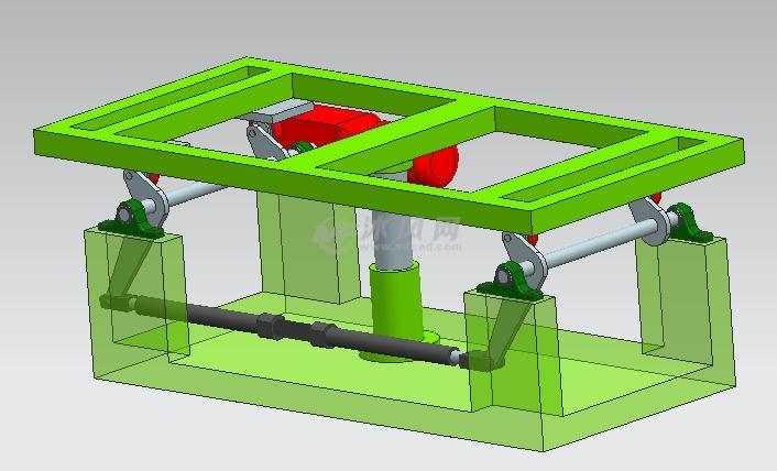 重型曲柄连杆机构升降台模型图