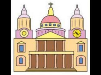 英国圣保罗大教堂的简笔画