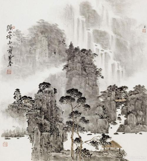 溪山烟雨_斗方_阮荣春作品展_阮荣春在线作品_阮荣春官方网站-雅昌
