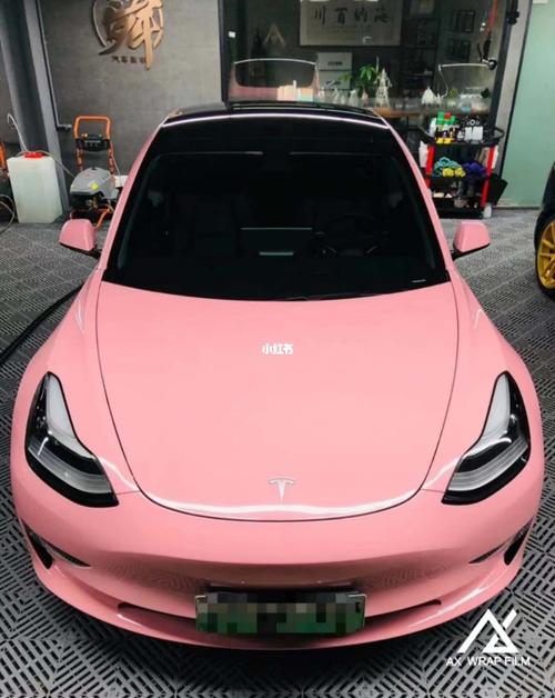 特斯拉改色model 3 粉粉的系列来咯嘿嘿_特斯拉怎么样_樱花_特斯拉改