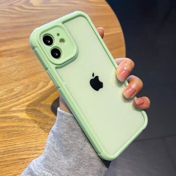 iphone12侧面,iphone12侧面图片 套iphone12镜头全包防摔透明外壳 苹果 12 侧面防滑【绿色】全包镜头