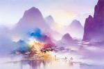 锦绣山河水彩画 画家梁鸿健