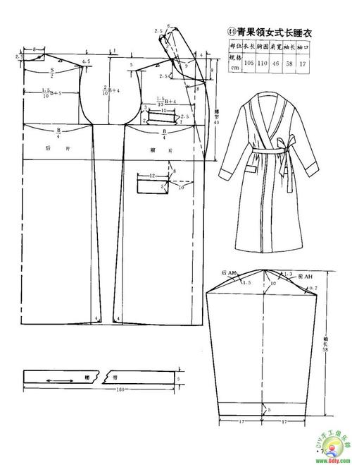 [转载]叶子整理——家居服睡衣浴袍睡袍裁剪图(大人小孩都有)