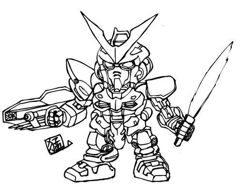 画高达的简单简笔画