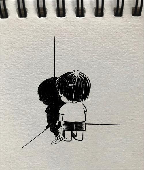 简笔画—-没有谁会一直陪着你 就连影子也