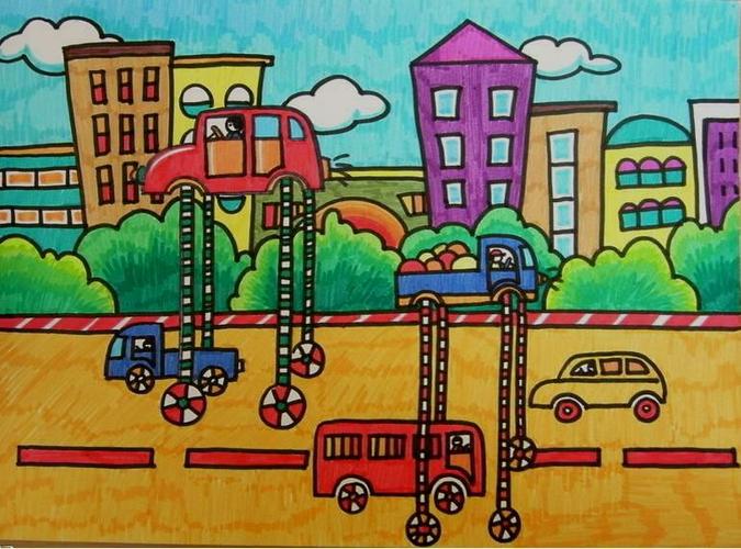 《现在与未来的交通工具》范画欣赏