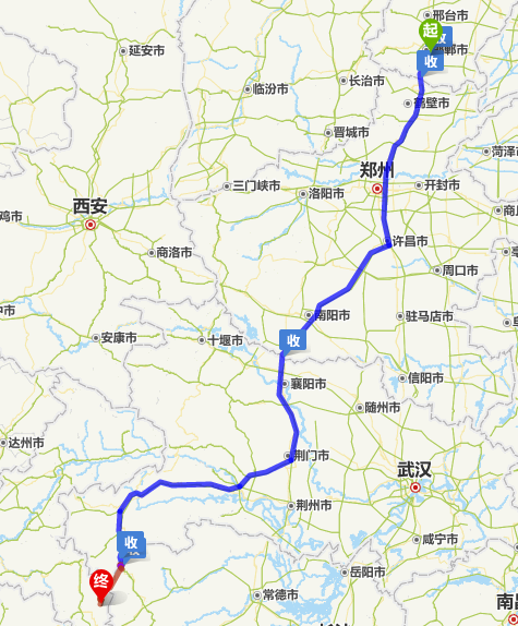 邯郸到重庆酉阳县酉水河镇有多少公里