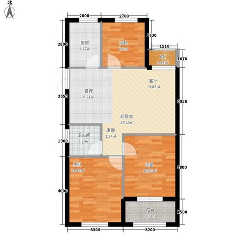 鸿景名苑3室0厅1卫1厨94.00㎡户型图