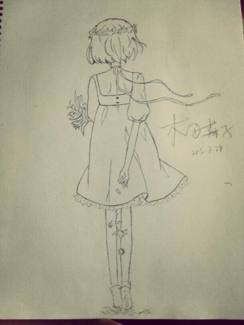 儿童背影简笔画手绘集