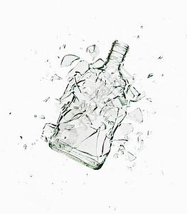 破碎玻璃瓶特写图片素材