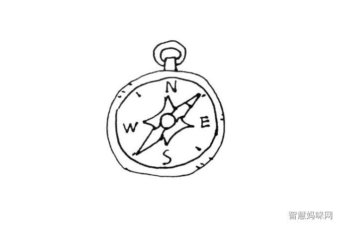 指南针简笔画画法步骤