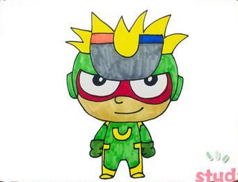 开心超人开心铁拳简笔画