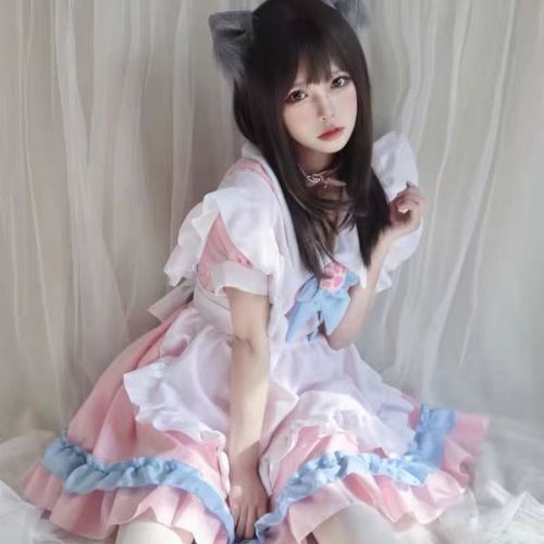 cosplay可爱女装图片,cosplay可爱小姐姐 公主殿下:女仆装粉蓝色可爱女装大佬cos萝莉洛丽塔lo
