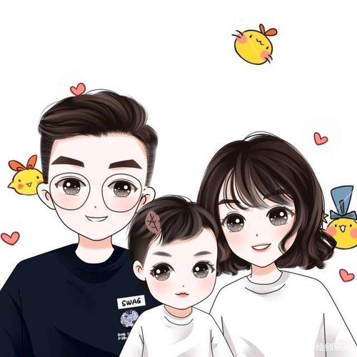 微信头像,全家福,三口之家,四口之家,头像设计