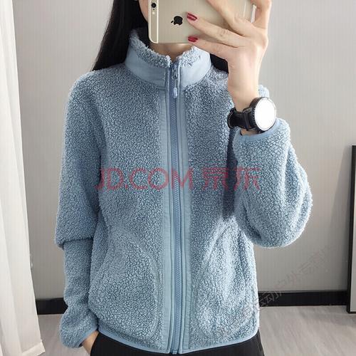 保暖抓绒衣女外穿秋冬季户外运动外套加绒加厚开衫挡风保暖内胆 珊瑚