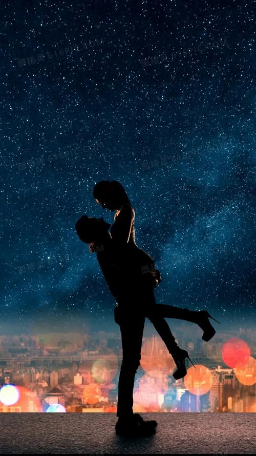 浪漫星空下情侣情人节h5背景