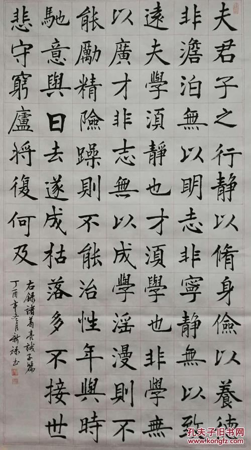 书法家蔡新禄《诸葛亮-戒子篇》楷书书法作品