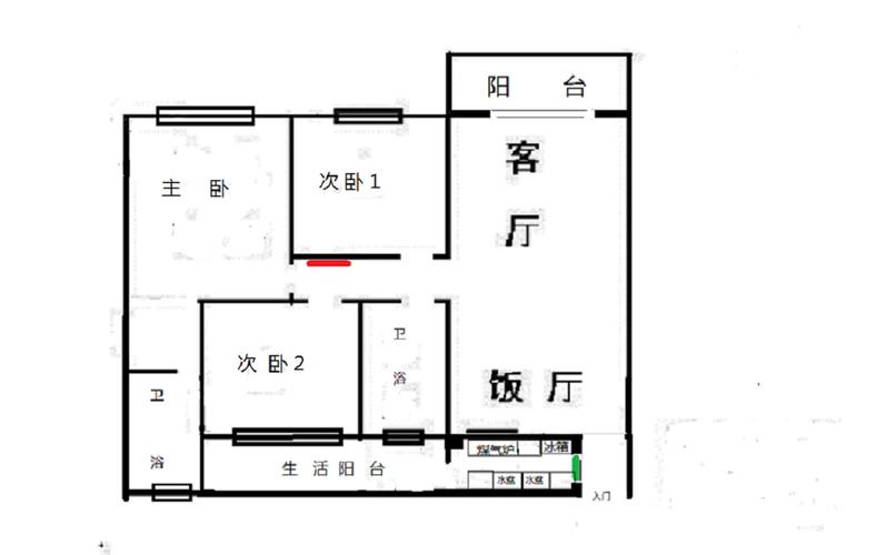 请问这样的格局算不算"开门见灶"