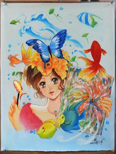 丙烯颜料~这是参考了几张图片后画的