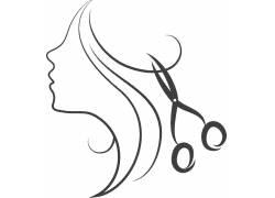 理发店的黑白简笔画