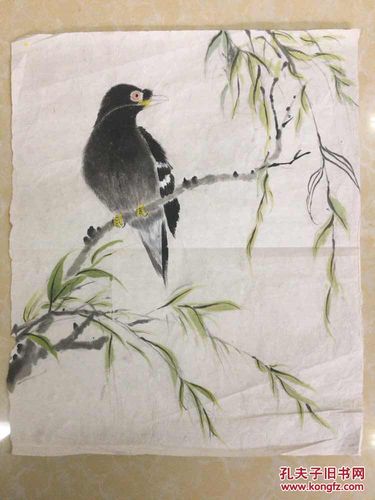 上海著名老画家,原北京电信学院院长 杨邨 水墨花鸟画