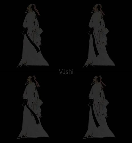 诗人人物剪影通道 无限循环