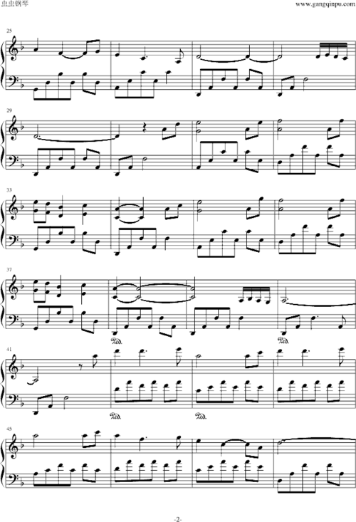 神秘园夜曲 钢琴谱