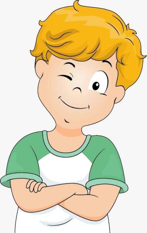 关键词  可爱卡通人物双手抱胸眨眼小男孩金色卷发