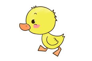 游泳的鸭宝宝简笔画
