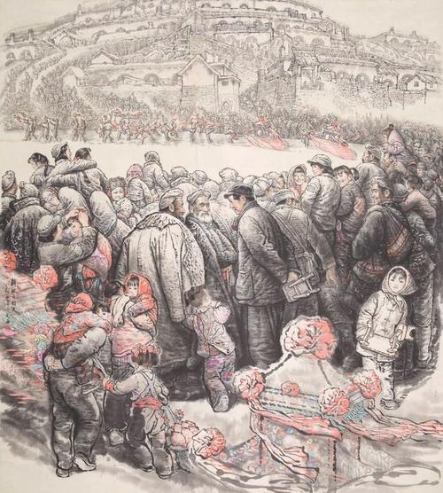 即使在其素描作品中都蕴含着一定的中国笔墨精神;三是刘文西的绘画极