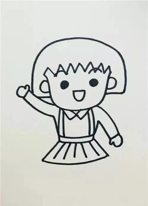 动漫简笔画卡通人物樱桃小丸子简笔画教程好萌呀