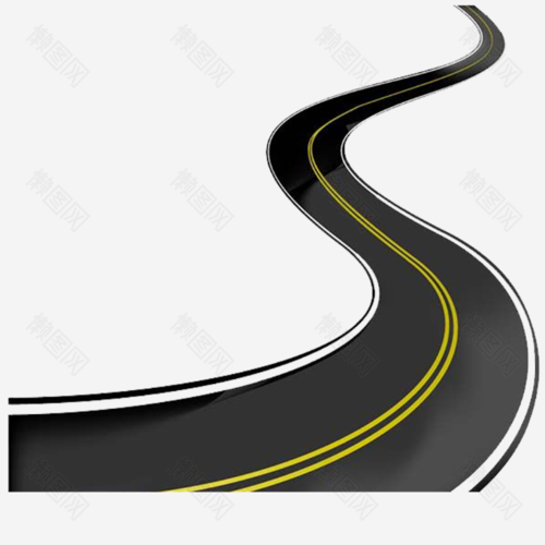 马路手绘图片素材