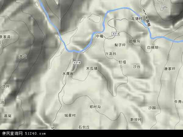 中国贵州省遵义市桐梓县木瓜镇地图(卫星地图)