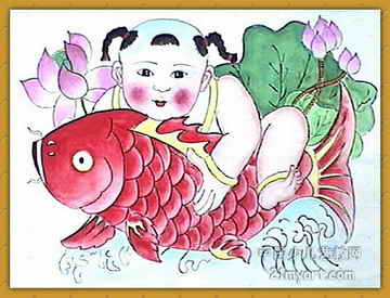 《年年有余》儿童画7幅