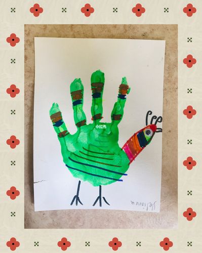 手掌印画9415_幼儿园_幼儿园小朋友日常_文化_绘画