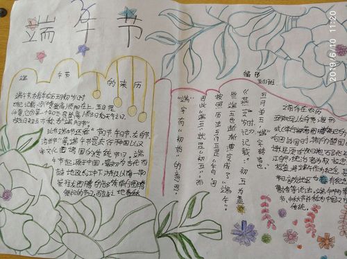 汤阴县任固镇岳儿寨中心小学五一班端午节手抄报