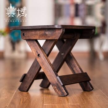 泰国手工制作折叠木凳实木凳子东南亚风格家具木质雕刻矮凳家用木头小