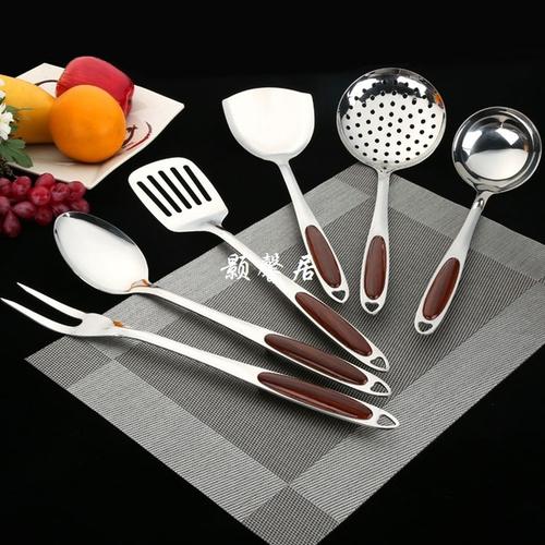 不锈钢厨具套装7件套高档厨房烹饪工具 精致加厚手柄不锈钢餐具