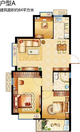 98平米三室一厅有多大图