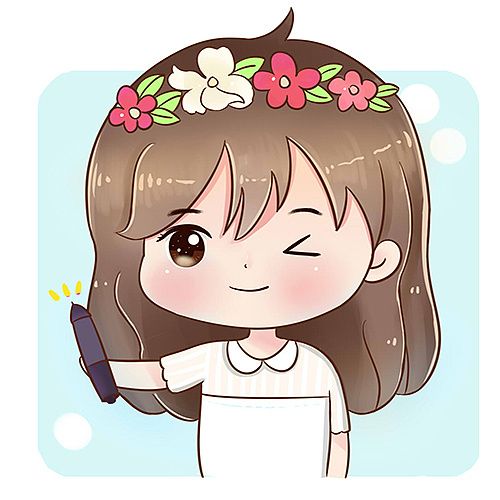 四枚花环少女头像