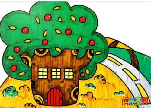 植物风景简笔画彩图 简笔画图片大全-蒲城教育文学网