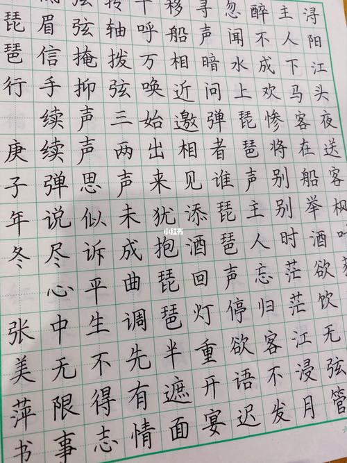 琵琶行,硬笔书法_硬笔书法_书法_我的书法分享_兴趣爱好_书法