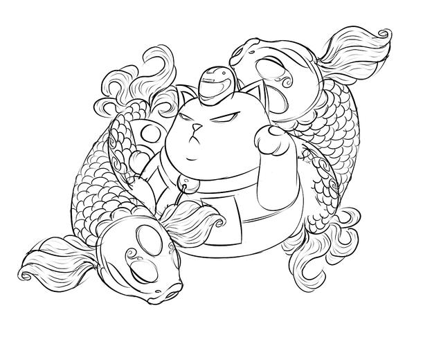 赛博招财猫车贴